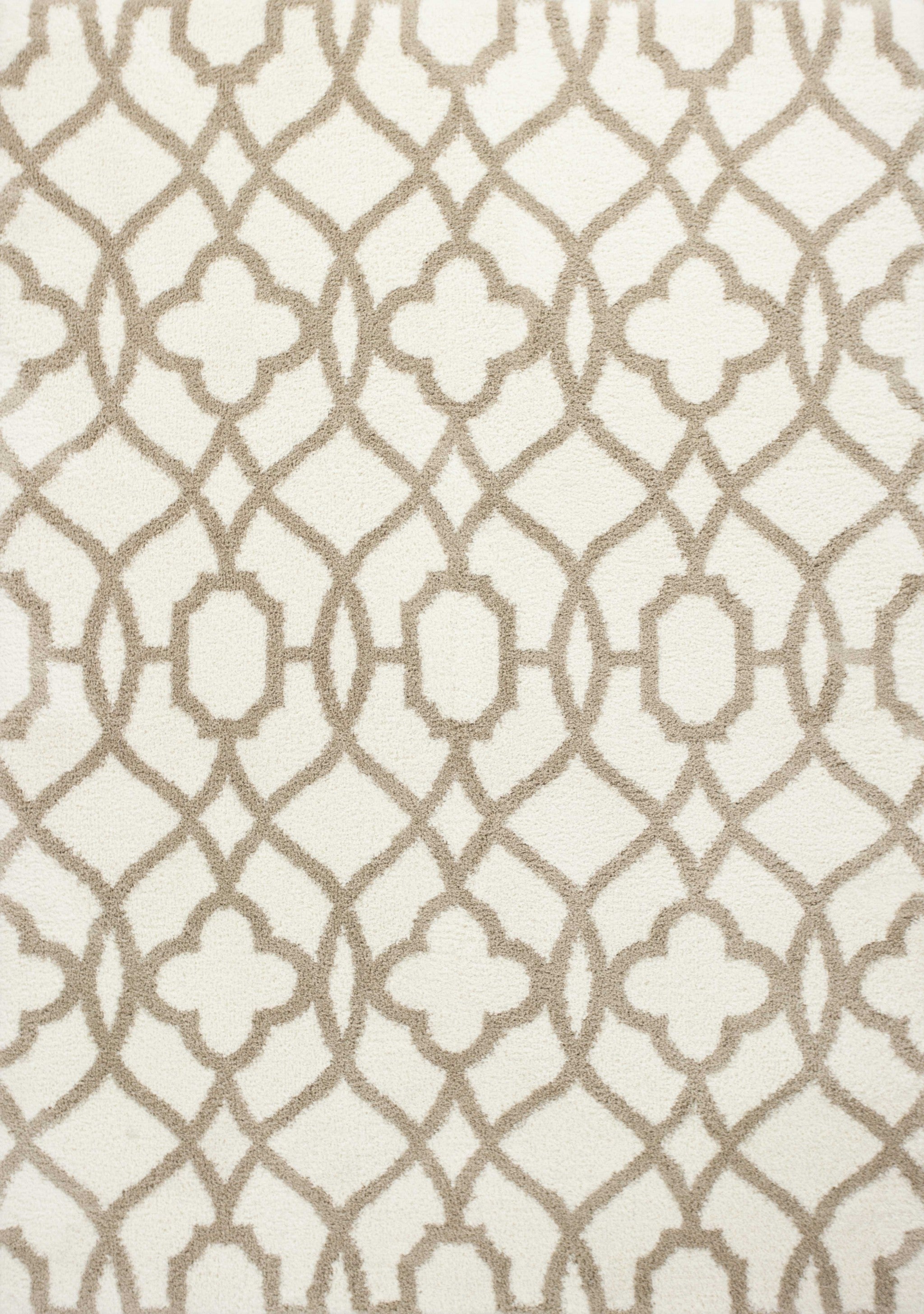 3'3" x 5'3" Microfiber Ivory/Beige Area Rug