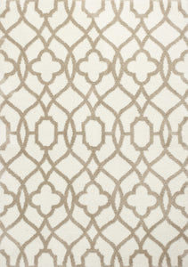 3'3" x 5'3" Microfiber Ivory/Beige Area Rug