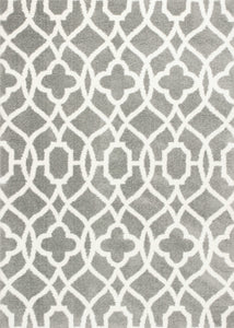 3'3" x 5'3" Microfiber Grey/Ivory Area Rug