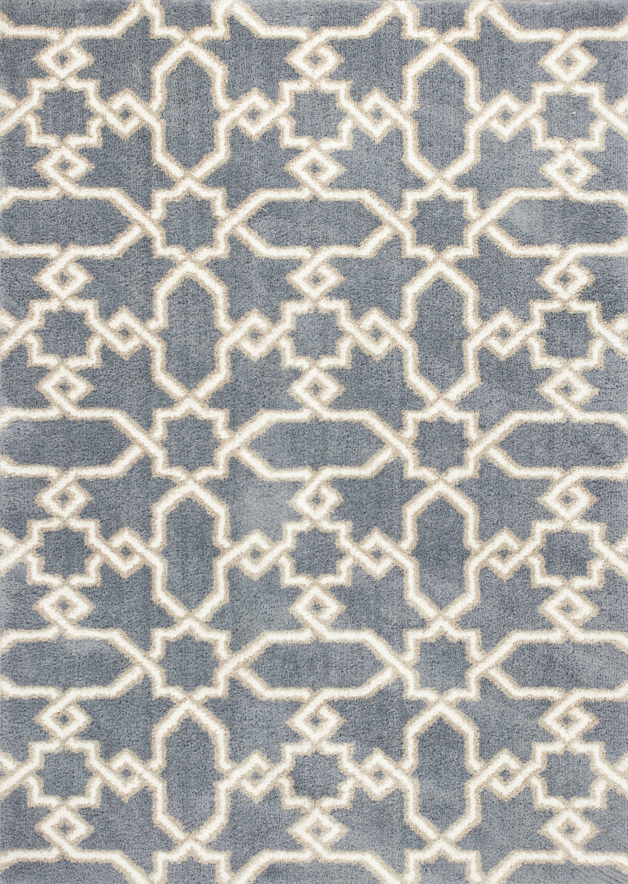 3'3" x 5'3" Microfiber Slate Blue Area Rug