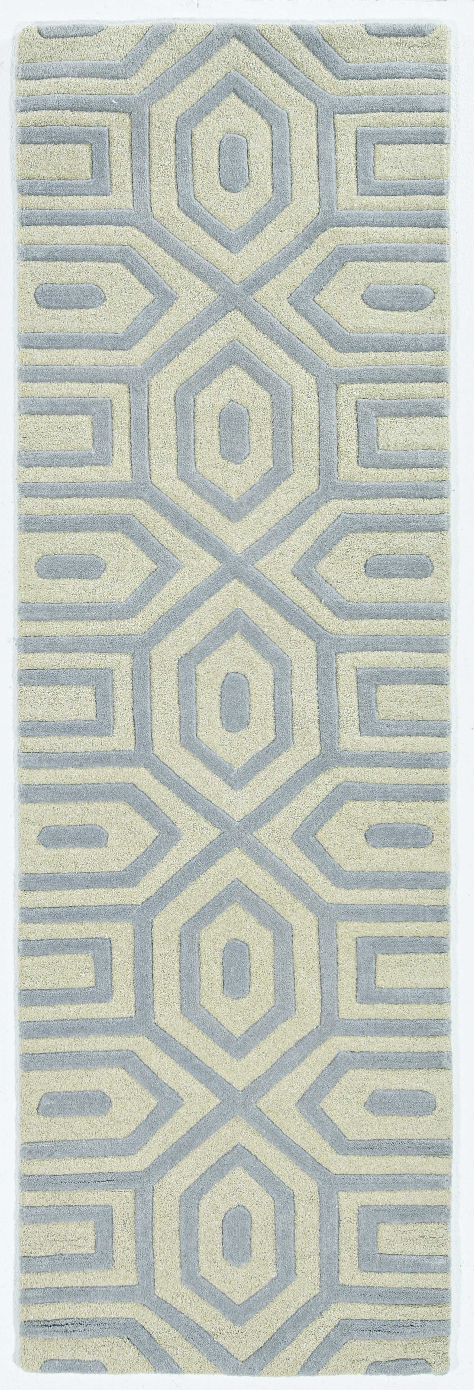 2'3" x 7'6" Runner Wool Grey Area Rug