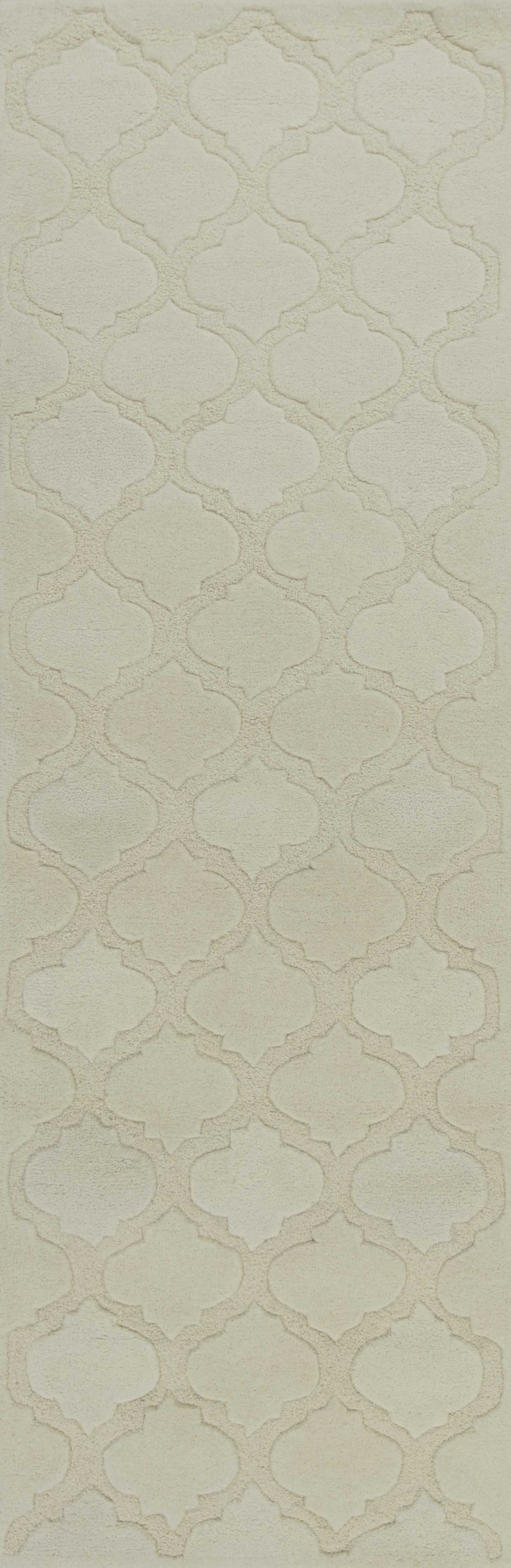 2'3" x 7'6" Runner Wool Ivory Area Rug