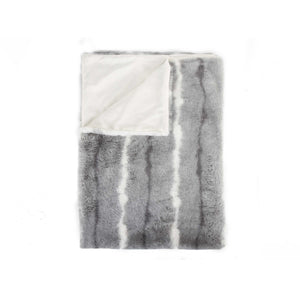 50" x 60" Dayton Grey/White/Black Fur - Throw