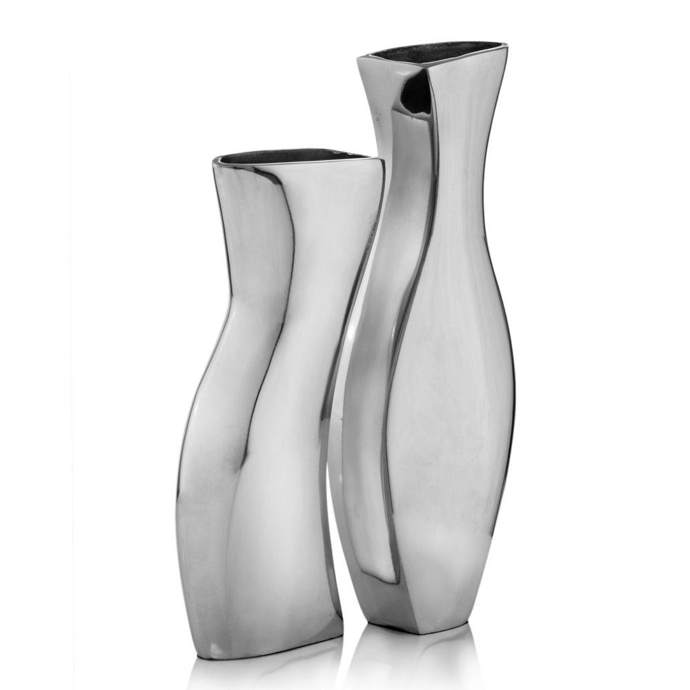 2" x 4" x 11" Buffed Adjoining - Vases Set of 2