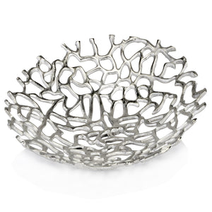 15.5" x 15.5" x 3" Silver/Large - Coral Plate