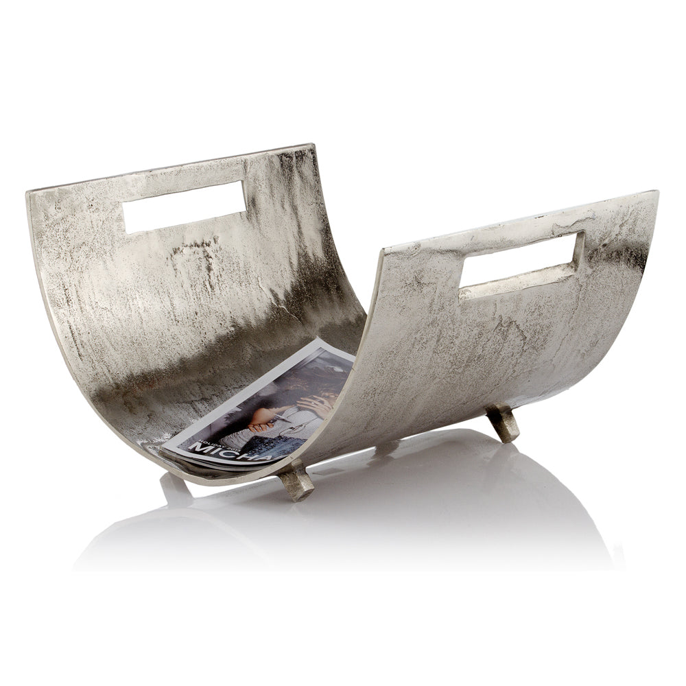 16.5" x 17" x 10" Raw Silver - Magazine Basket