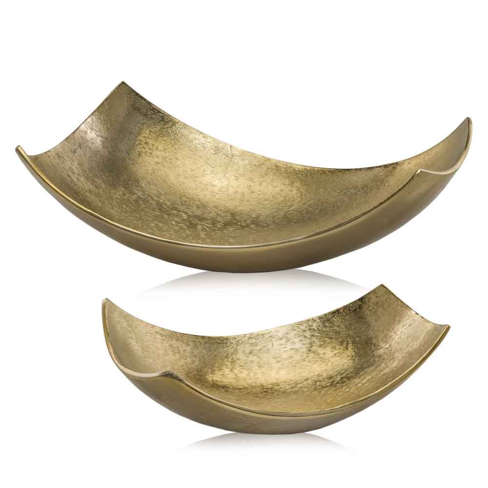 9.75" x 17" x 5.5" Brushed Gold, Large Scoop Bowl