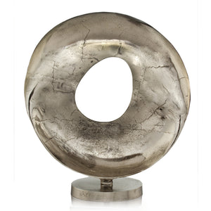5" x 23.5" x 23.5" Rough Silver, Disc Hole - Sculpture