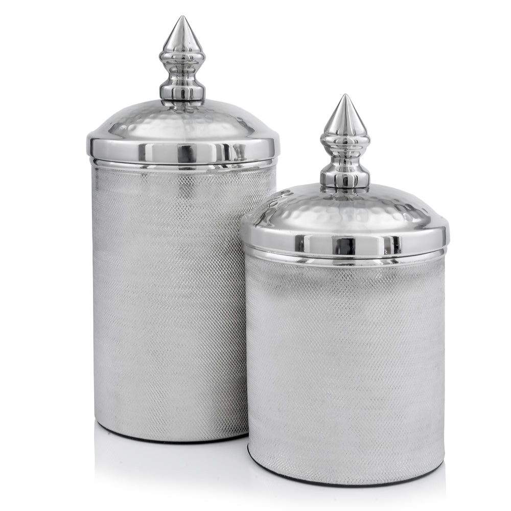 4.5" x 4.5" x 11" Silver - Canisters Set of 2