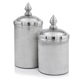 4.5" x 4.5" x 11" Silver - Canisters Set of 2