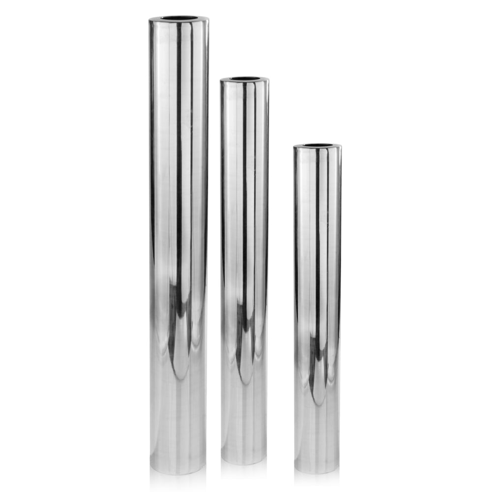 6" x 6" x 40" Buffed, Large Cylinder, Tall - Floor Vase
