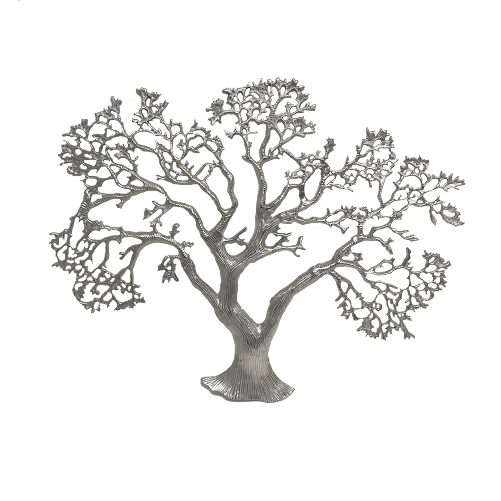 1" x 27.5" x 22" Rough Silver - Tree Wall Sculpture