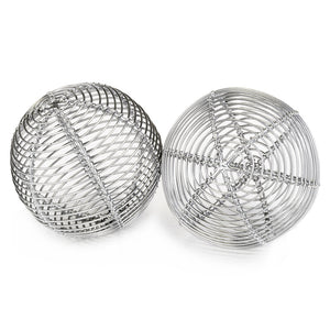 4" x 4" x 4" Silver Parrilla - Sphere Set of 2