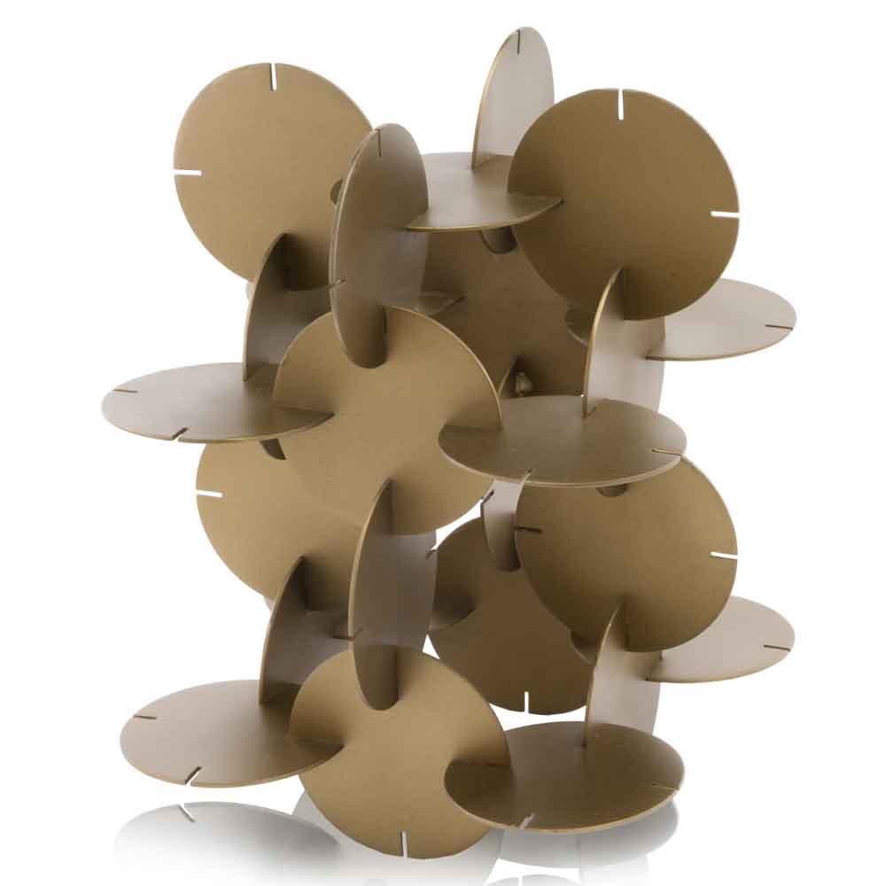 10" x 10" x 13" Brass, Attached - Discs Sculpture