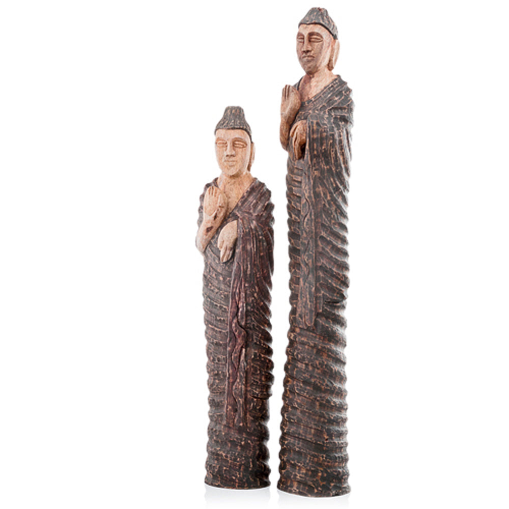 4" x 4.5" x 31" Natural & Brown Culto Tall Standing - Buddha Sculpture