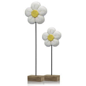 4" x 10" x 33" Natural & Black/White, Tall - Daisy on Stand