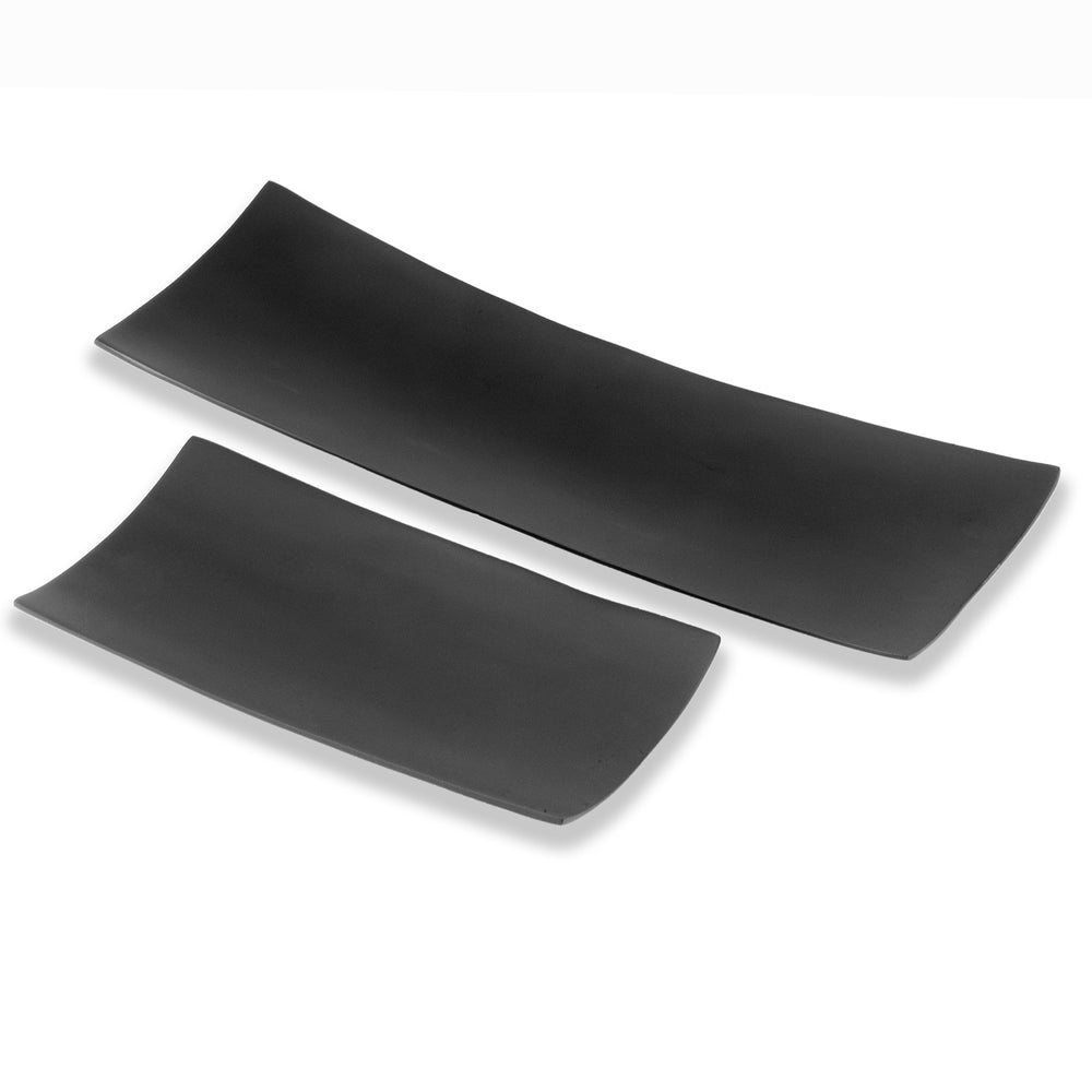 6" x 18" x 2" Black, Long - Trays Set of 2