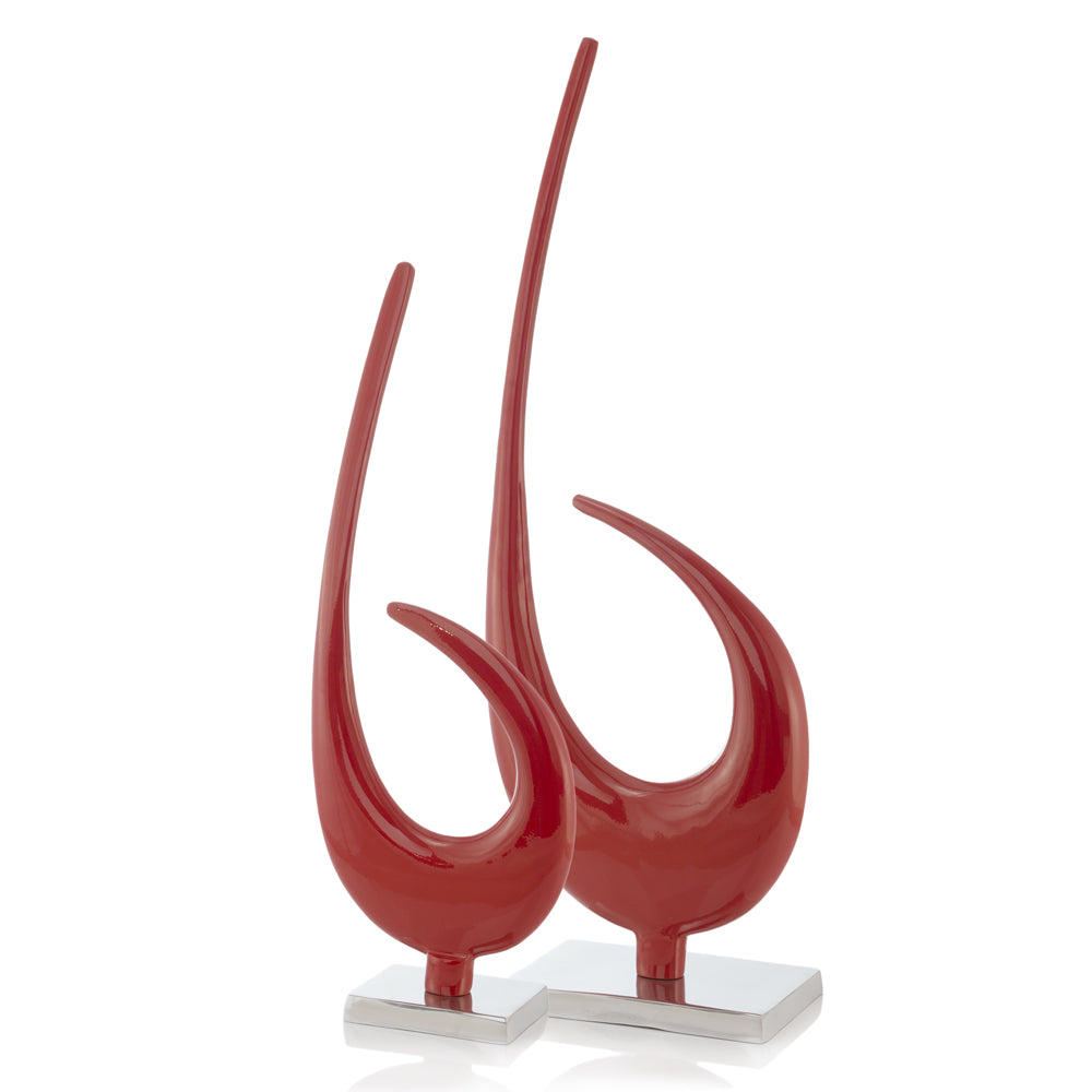 6" x 11.5" x 32" Buffed, Red, Extra Large -  Hook Sculpture