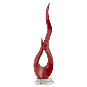 4" x 6.5" x 26" Red/Buffed - Flame Sculpture