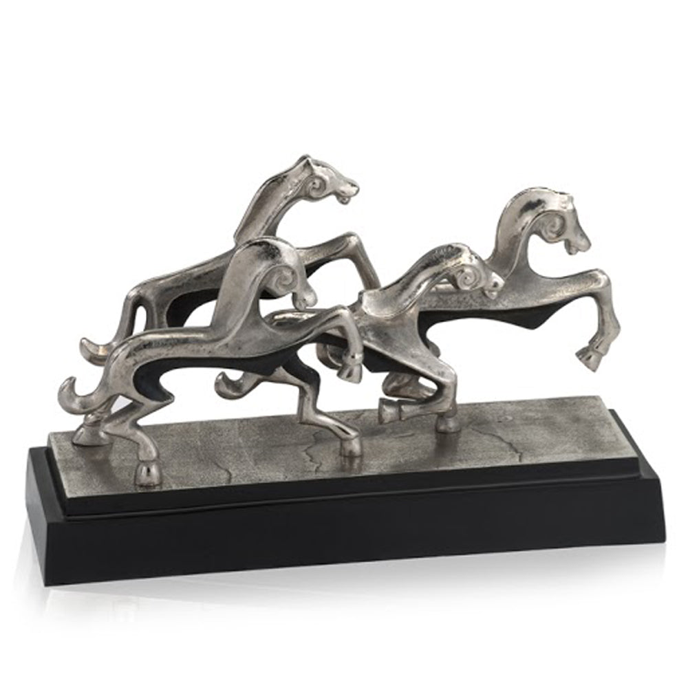 6" x 18.75" x  12" Rough Silver/Black Steeple Chase