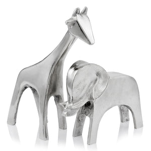 3.5" x 9" x 12" Rough Silver - Toy Giraffe