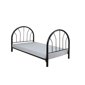 Metal Twin Headboard and Footboard with Curved Spindles, Black