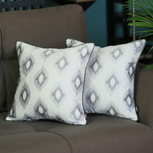 17"x 17"Sky Blue Jacquard Slices Decorative Throw Pillow Cover Set Of 2 Pcs Square