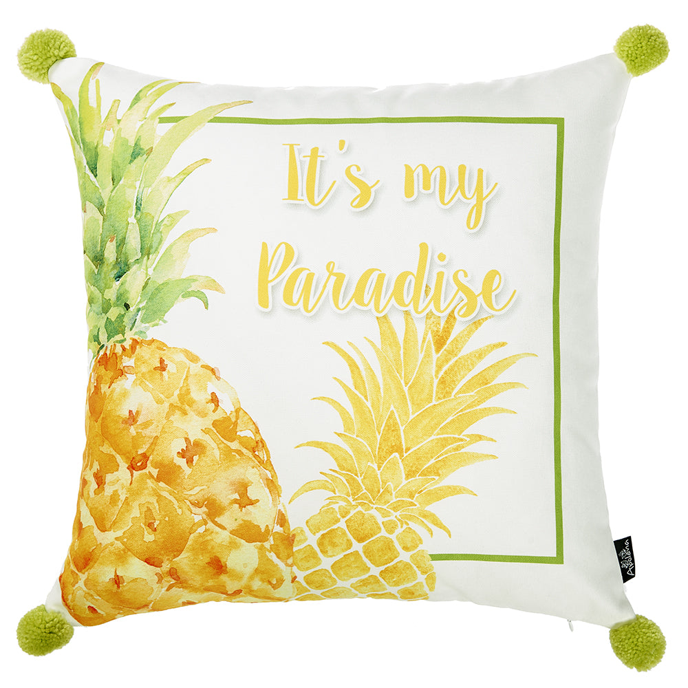 18"x 18" Tropical Paradise Printed Decorative Throw Pillow Cover