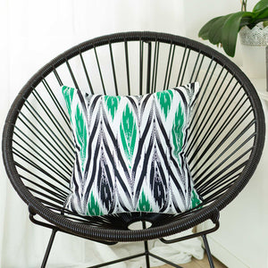 18"x18" Geometric Green Lit Decorative Throw Pillow Cover Printed