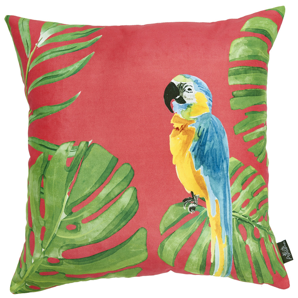 18"x 18" Tropical Parrot Greek Printed Decorative Throw Pillow Cover