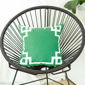 18"x18"Green and White Geometric Decorative Throw Pillow Cover