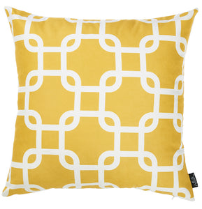 18"x18"Yellow Nautica Latice Decorative Throw Pillow Cover Printed