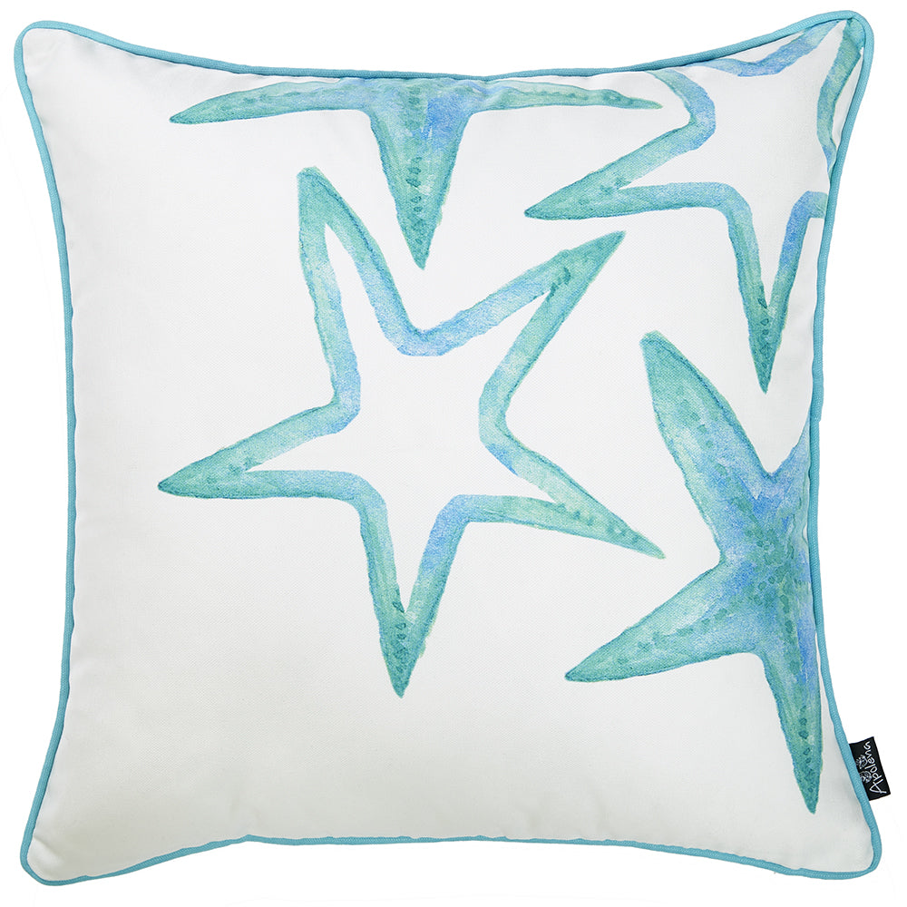 18"x18" Blue Marine Stars Decorative Throw Pillow Cover Printed