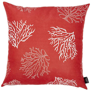 18"x18"Red Nautica Reef Decorative Throw Pillow Cover Printed