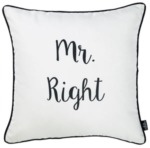 18"x18" Skandi Mr. Right Decorative Throw Pillow Cover Printed