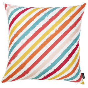 18"x 18" Tropical Diagonal Printed Decorative Throw Pillow Cover