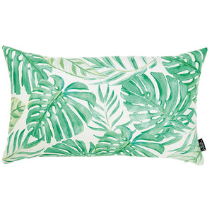 20"x12" Tropical Monstera Lumbar Decorative Throw Pillow Cover