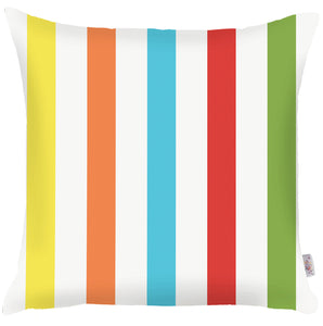 18"x 18" Colored Tropical Stripes Decorative Throw Pillow Cover