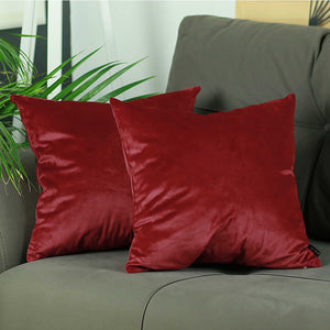 18"x 18" Red Velvet Carmine Decorative Throw Pillow Cover 2 Pcs in set