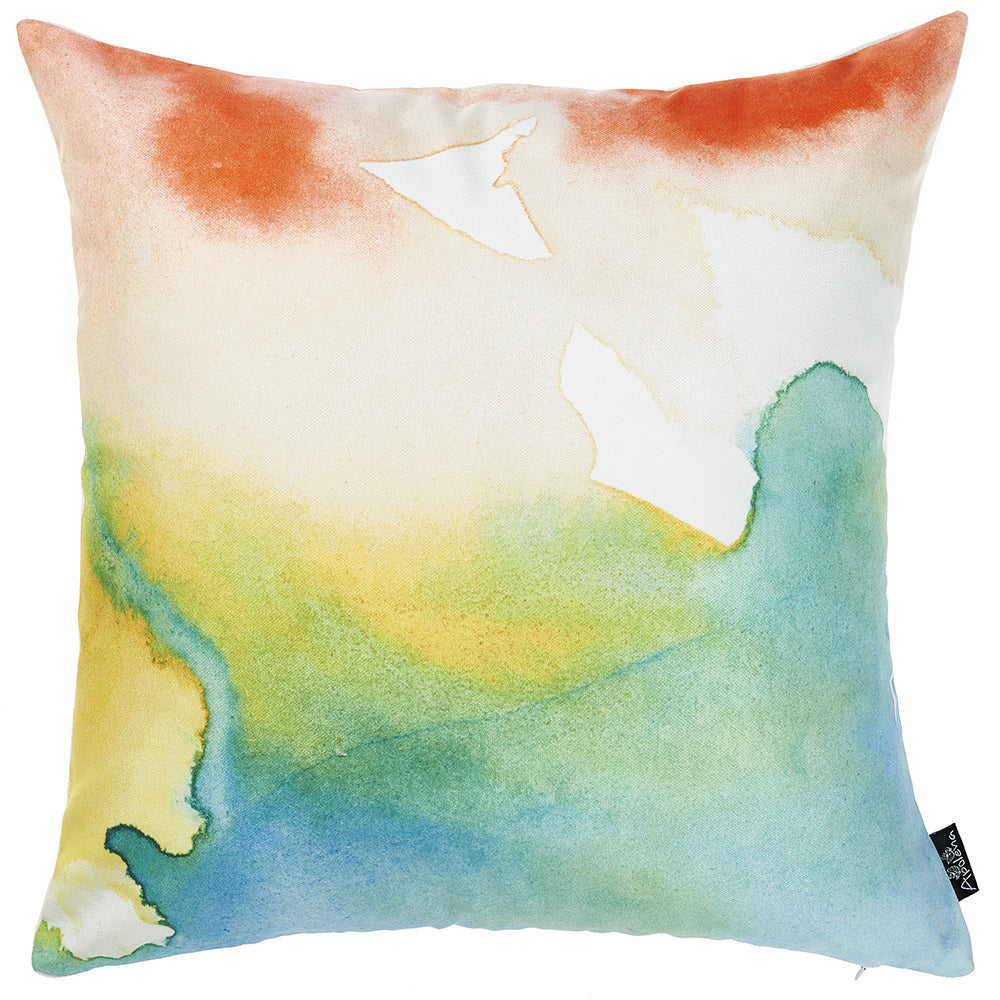 18"x 18" Watercolor Sunset Dream Decorative Throw Pillow Cover