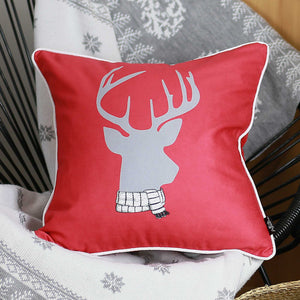 18"x18" Christmas Deer Printed Decorative Throw Pillow Cover