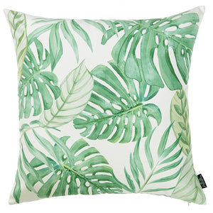 18"x 18" Tropical Monstera Printed Decorative Throw Pillow Cover