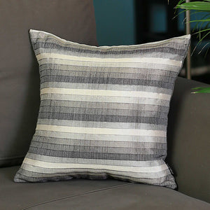 17"x 17" Brown Jacquard Stripe Decorative Throw Pillow Cover