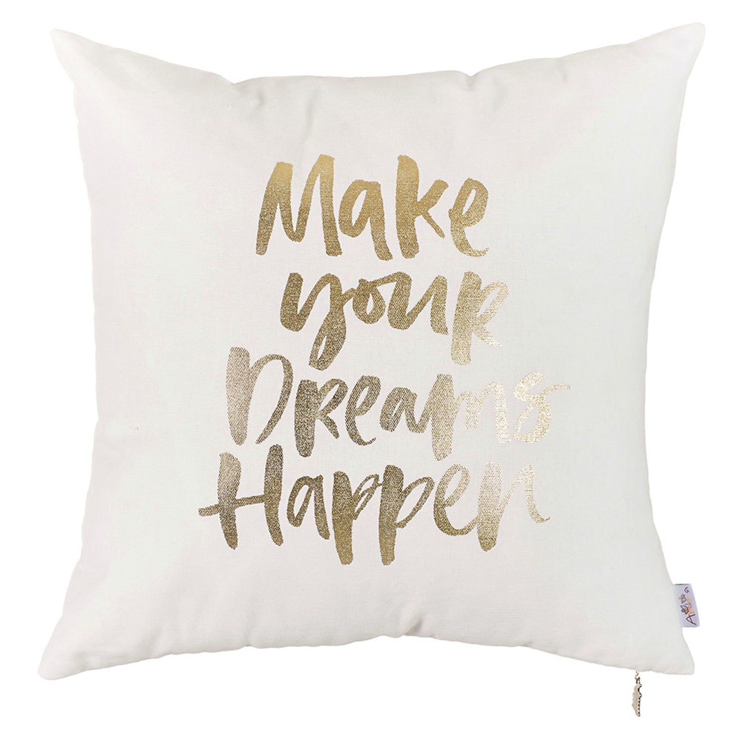 18"x 18" Happy Square Quote Printed Decorative Throw Pillow Cover Pillowcase