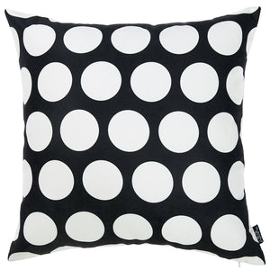 18"x 18" Black and White Dots Decorative Throw Pillow Cover Square