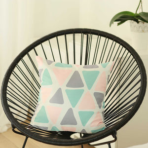 18"x18" Colored Scandi Square Geo Decorative Throw Pillow Cover