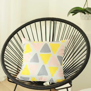 18"x18" Colored Scandi Square Geo Decorative Throw Pillow Cover