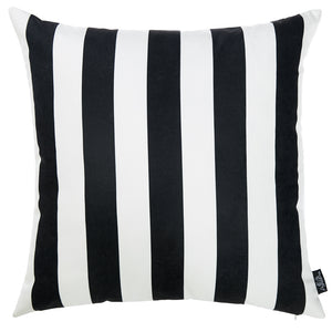 18"x18" Black and White Stripe Decorative Throw Pillow Cover Square