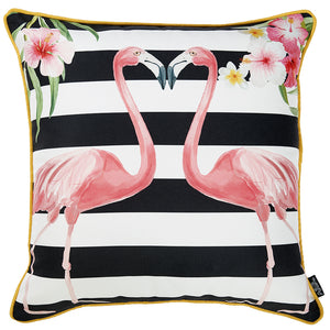 18"x 18" Tropical Flamingo Love Decorative Throw Pillow Cover