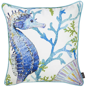 18"x18" Marine Seahorse Decorative Throw Pillow Cover Printed